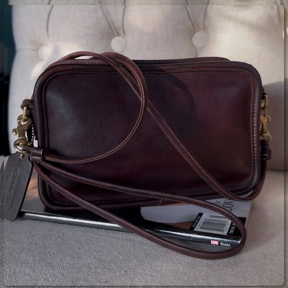 VINTAGE COACH MAHOGANY BROWN CARNIVAL BAG 9925 - Picture 3 of 17